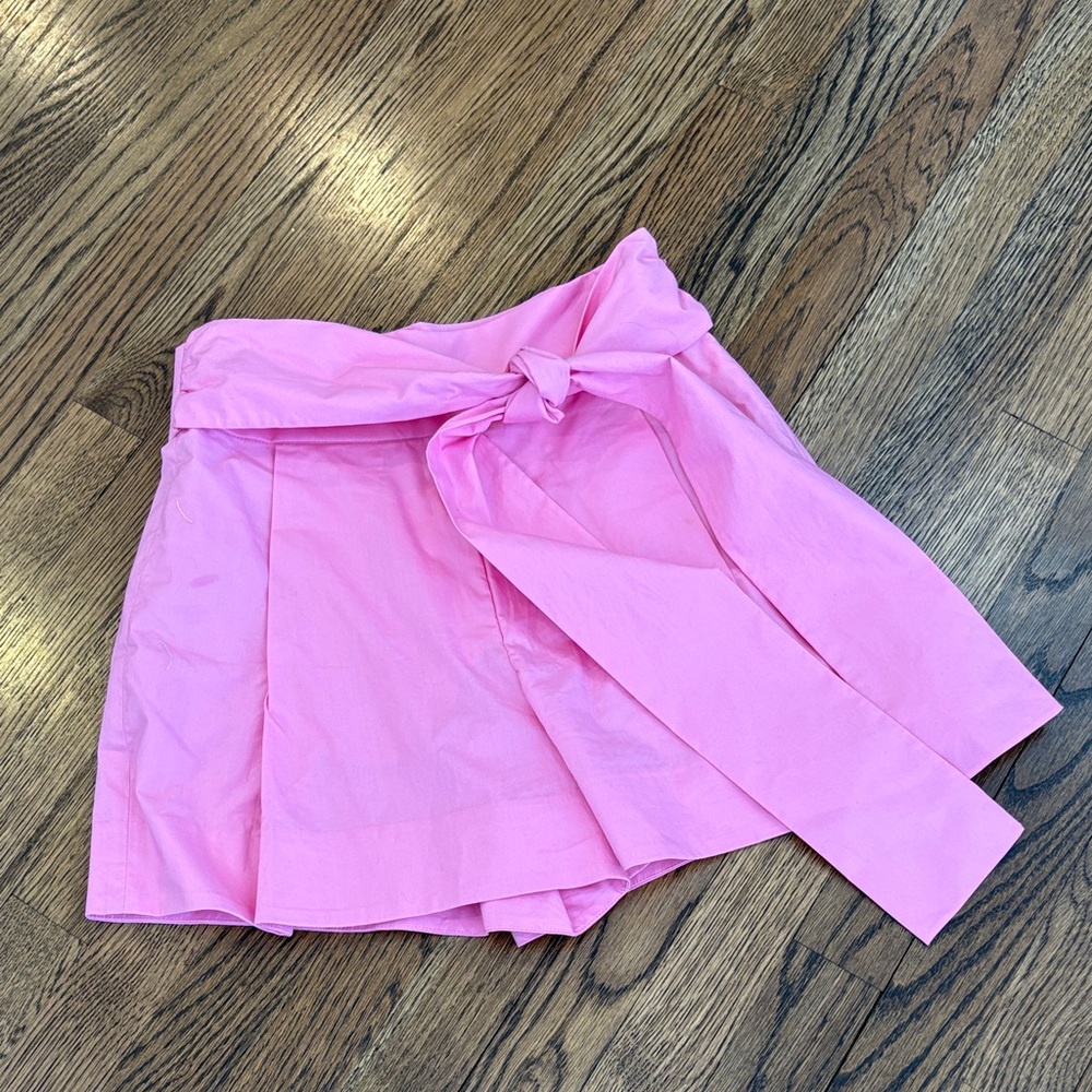 J. Crew Pink cotton poplin  Shorts with Bow Tie, 0